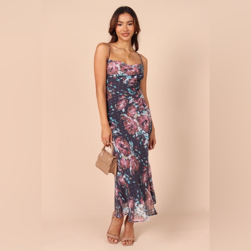 Petal and Pup Yaz Slip Cowl Neck Midi Dress